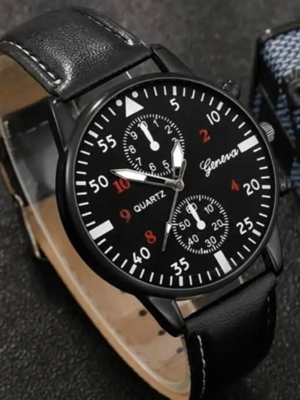 Geneva Black and Red Men's Analog Watch
